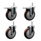 Service Caster 5 Inch Maroon Polyurethane Swivel 34 Inch Threaded Stem Caster Set 2 Total Lock Brakes SCC-TSTTL20S514-PPUB-MRN-34212-2-S-2 - alternate 1